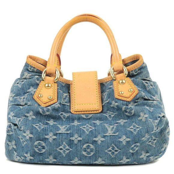 Denim Pleaty Hand Bag Blue - Picture 2 of 10